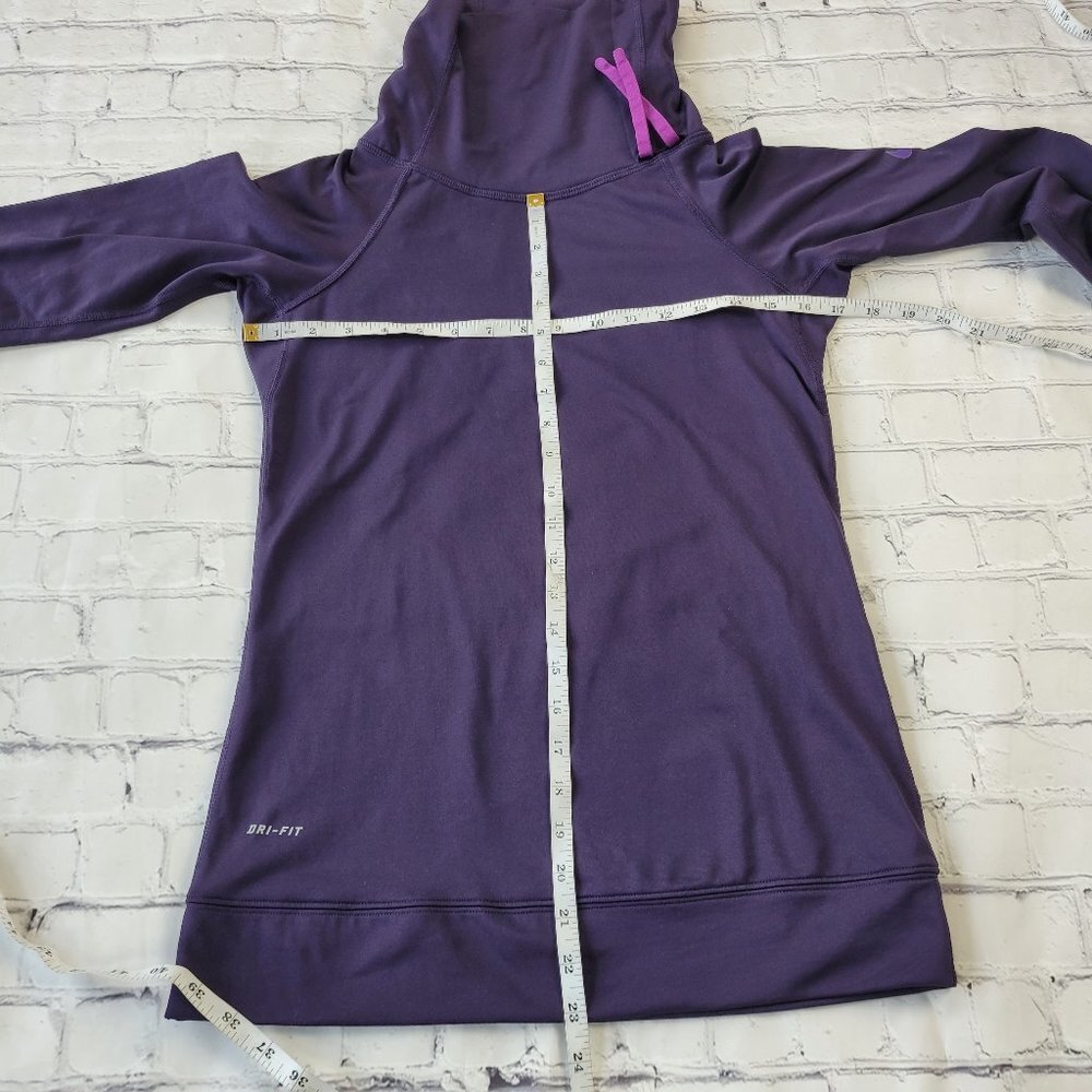 NIKE Woman’s PRO HYPERWARM SIDE TIE long sleeve turtleneck TOP purple size S - Picture 2 of 14